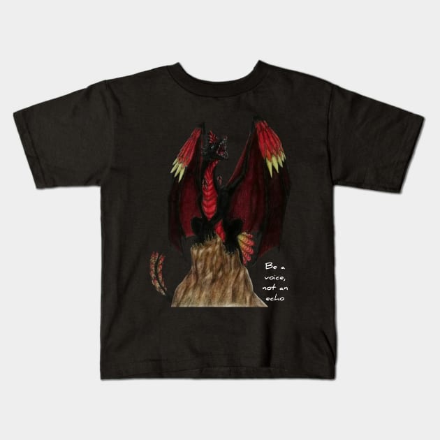 RedWinged Beast Dragon Kids T-Shirt by Lycoris ArtSpark